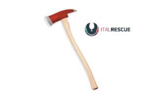 Two-handed smashing ax with wooden handle