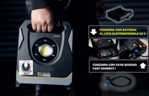 LED headlight 6500 lumen 220volt + ip65 battery