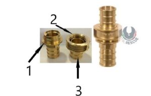 Three-piece hose holder UNI25 type A