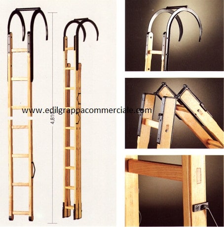 Folding hook ladder